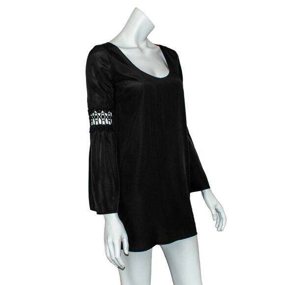 STONE COLD FOX Small Black Ninas Mini Dress Bell sleeve - Picture 5 of 8